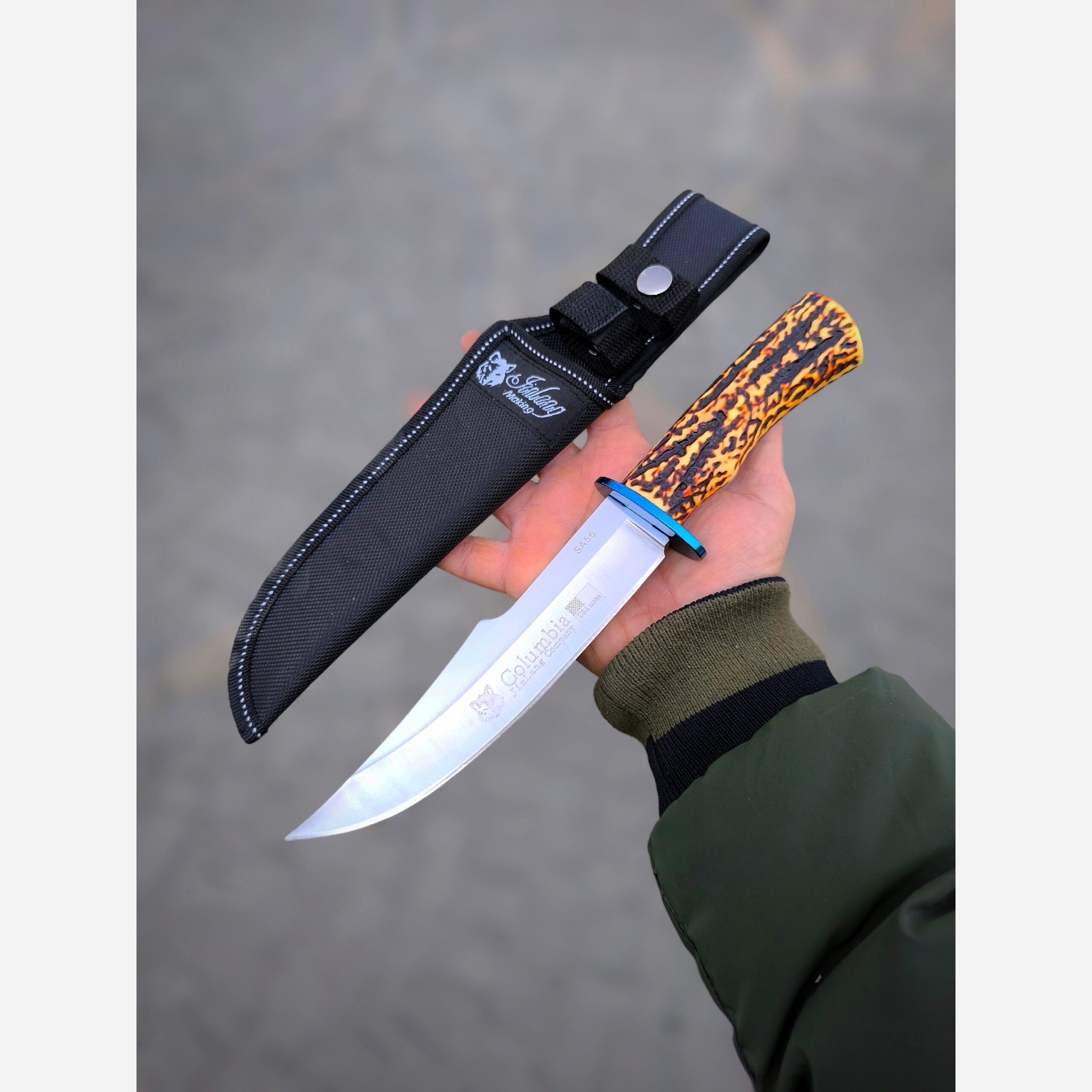 کارد شکاری کلمبیا طرح شاخ جنس اصلی - Image 2