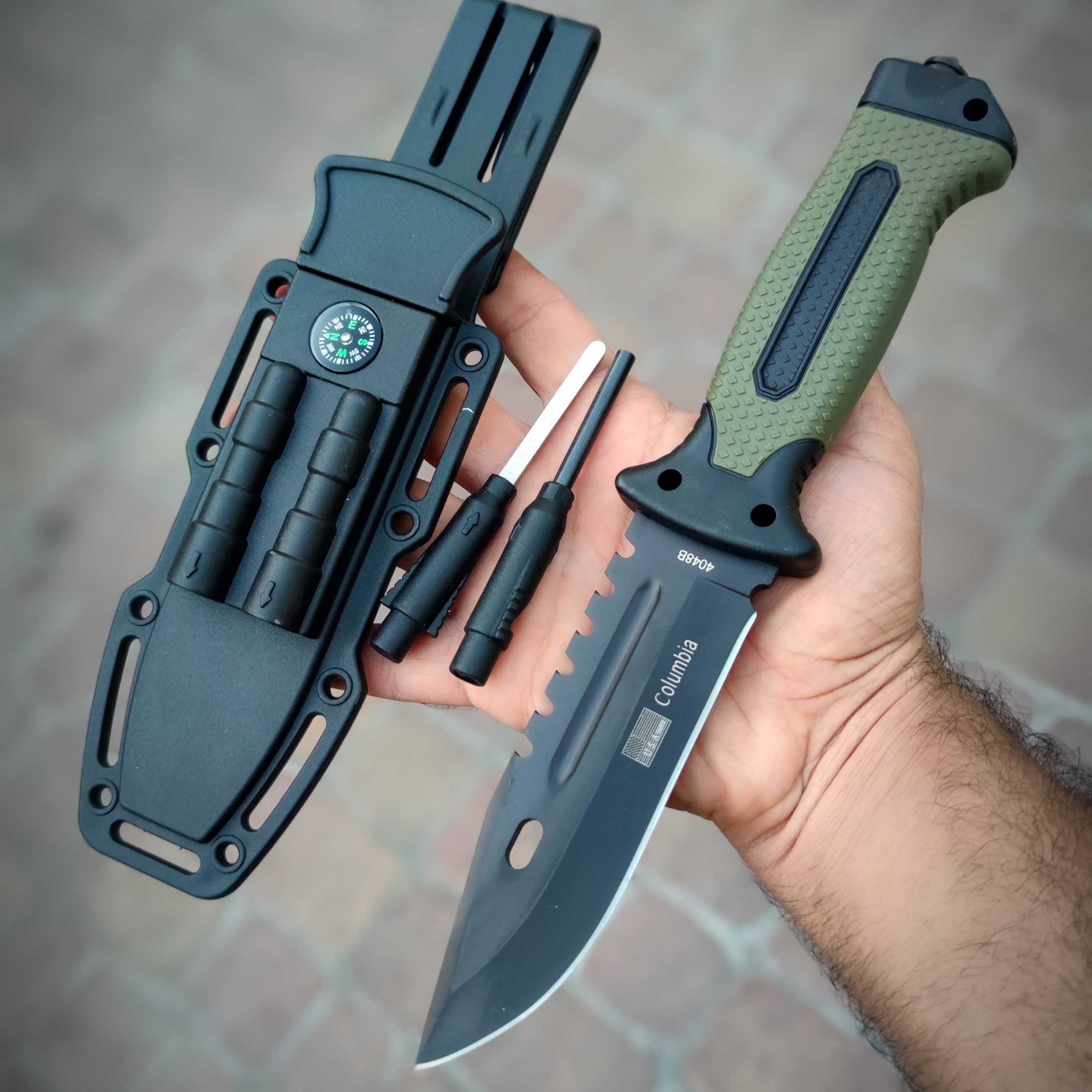 چاقو بوشکرفت کلمبیا چخماق دار (ارسال رایگان)